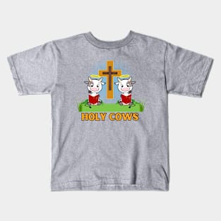 Funny Holy Cows reading their Bibles cartoon Kids T-Shirt